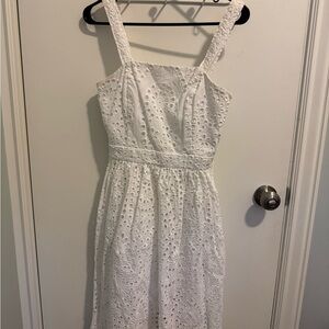 Vineyard Vines White Eyelet Midi Dress